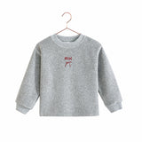 Retro Kid Grey/Red Scuba Velour Reese Top