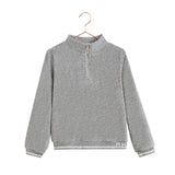 Retro Kid Grey Velour Zipper Reese Sweatshirt