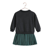 Retro Kid Grey Pleated Rowan Dress
