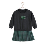 Retro Kid Grey Pleated Rowan Dress