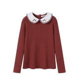 Nou Nelle Rust Collar Sweater