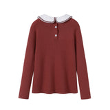 Nou Nelle Rust Collar Sweater
