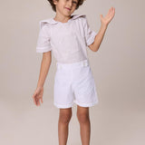 Pernille Beige Stripes Seersucker Sailor Set