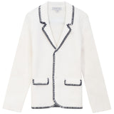 Mann White/Navy Stitched Edge Blazer
