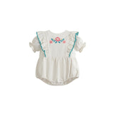 C’era Una Volta Cream Embroidered Nina Romper