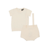 Sweet Threads Cream Kallie Romper Set White