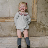 Sweet Threads Grey Holland Romper
