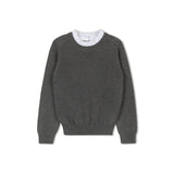 Sweet Threads Light Grey Ruffle Sweater
