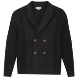 Mann Black Knit Cabled Ponte Blazer