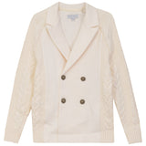 Mann Cream Knit Cabled Ponte Blazer