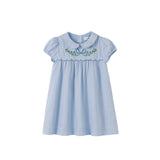 Nou Nelle Blue Scallop Embroidered Dress