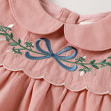 Nou Nelle Pink Scallop Embroidered Dress