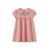 Nou Nelle Pink Scallop Embroidered Dress