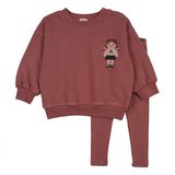 Analogie Vintage Pink Doll Sweatshirt Set