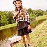 Parni Brown LP Doll Patch Tiered Skirt