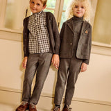 Parni Grey Contrast Patch Cardigan