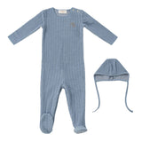 Kipp Blue Cable Knit Footie Set
