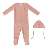 Kipp Pink Cable Knit Footie Set