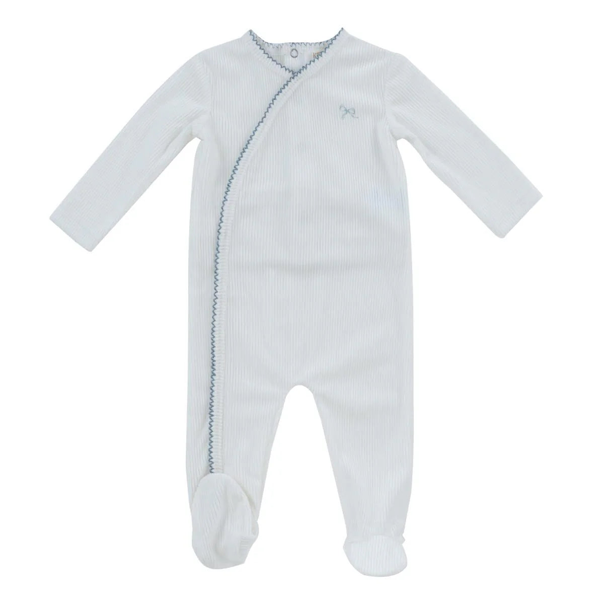 Kipp White Blue White Rib Flying Ribbons Footie – Young Timers Boutique