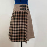 Olivia Rohde Brown Houndstooth Wrap Skirt