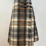 Olivia Rohde Grey Plaid Wool Wrap Skirt