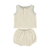 Bebe Organic Natural Squares Sky Set