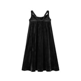 Nou Nelle Black Smocked Maxi Dress