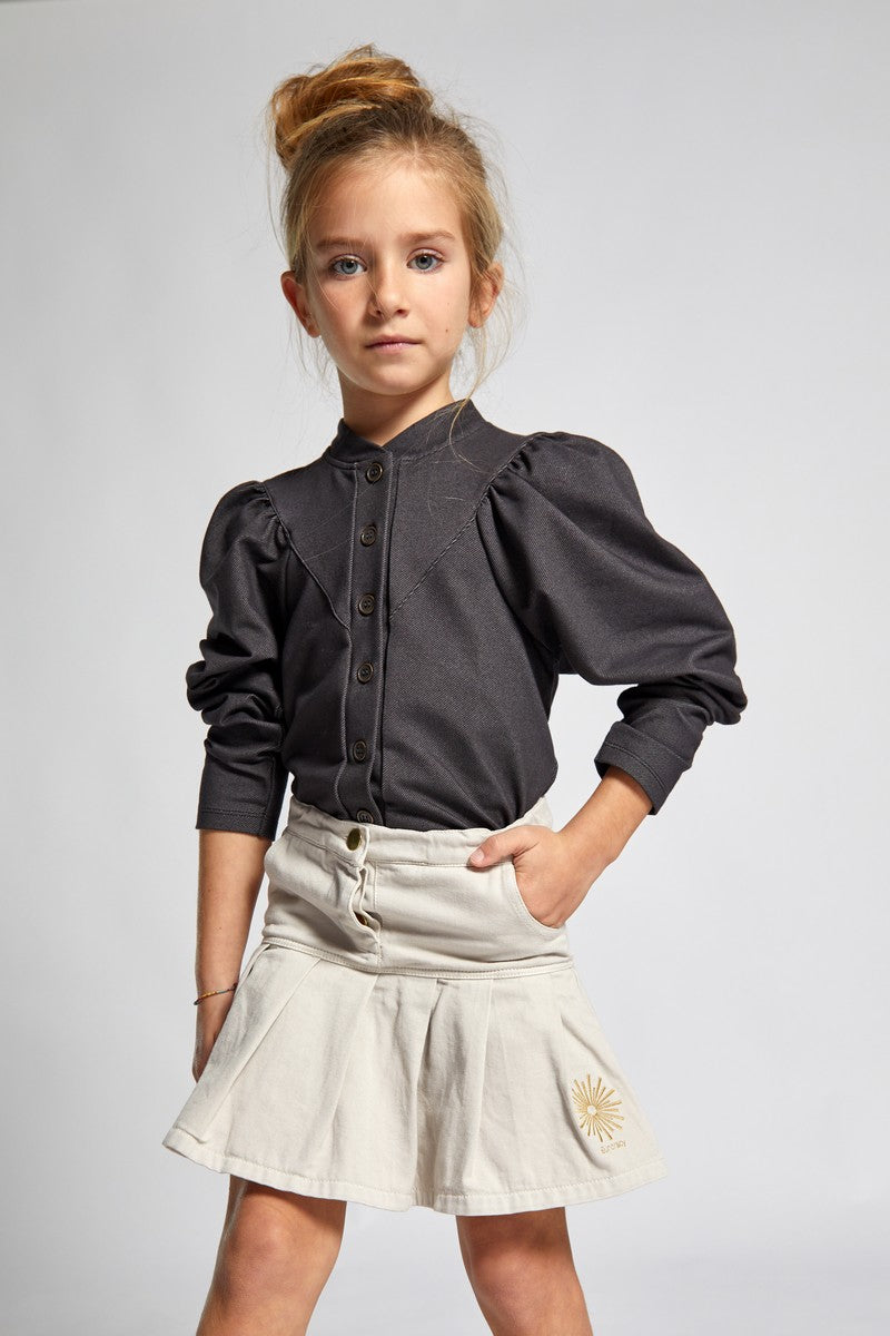 Suncracy Beige Twill Midi Skirt