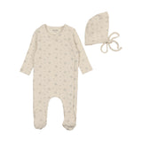 Bee & Dee Shadow White/Blue Sweet Blossoms Footie Set