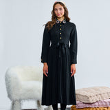 Laurent Black Beaded Applique Dress