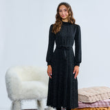 Laurent Black Sparkle Chiffon Dress