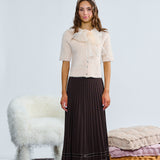 Laurent Ivory Organza Bow Cardigan
