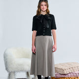 Laurent Brown Houndstooth Skirt