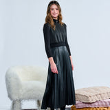 Laurent Black Scuba Pleated Jumper