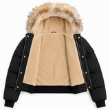 Scotch Bonnet Black Fleece Lining Teen Bomber Down Coat