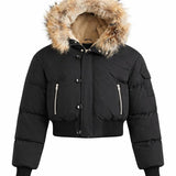 Scotch Bonnet Black Fleece Lining Teen Bomber Down Coat