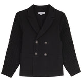 Mann Black Cable Knit Sleeves Blazer