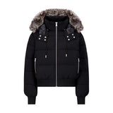 Scotch Bonnet Black/Silver Fur Teen Down Coat