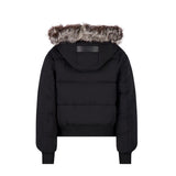 Scotch Bonnet Black/Silver Fur Teen Down Coat