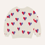 The Campamento Ecru Bicolor Hearts Sweatshirt