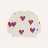The Campamento Ecru Bicolor Hearts Baby Sweatshirt