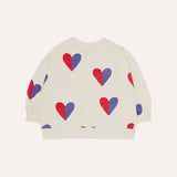 The Campamento Ecru Bicolor Hearts Baby Sweatshirt