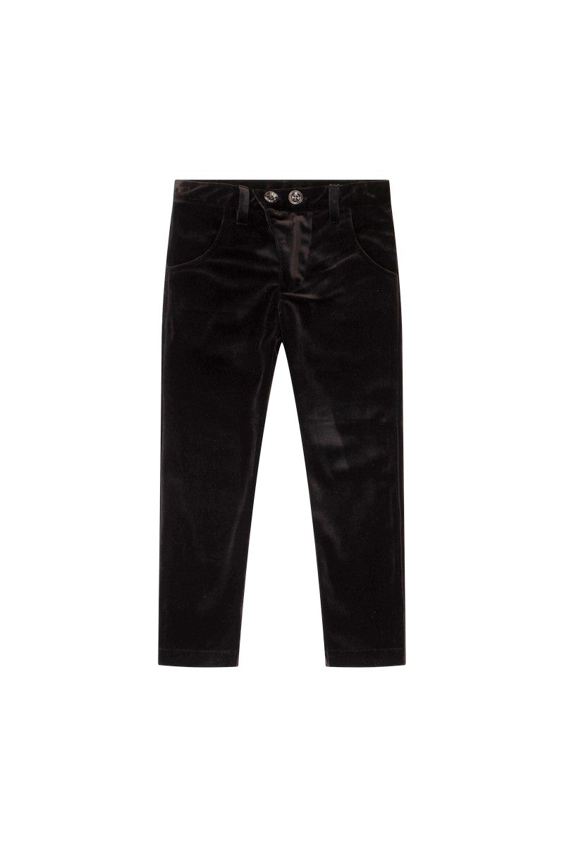 Kipp Black Velvet Slim Pants