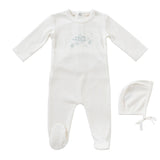 Kipp Blue Carousel Footie & Bonnet Set