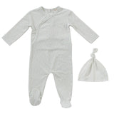 Kipp White Blue Tulip Footie & Hat Set