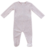 Kipp Pink Flying Ribbons Velour Footie