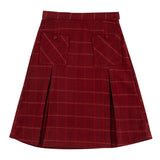 Kipp Cranberry Leslie Wool Skirt
