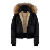 Scotch Bonnet Black/Natural Fur Teen Down Coat