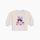 The New Society Whisper White Mélange Logo Baby Sweatshirt