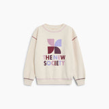 The New Society Whisper White Melange Logo Sweatshirt